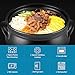Sanbege Large Korean Ceramic Bowl with Lid and Trivet, 54 oz Sizzling Hot Pot with Double Handles for Cooking and Serving Dolsot Bibimbap, Soup, Rice, Stew, Casserole, Noodle (Frosted Black)