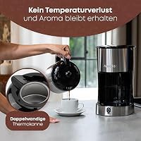Bomann® Kaffeemaschine mit Thermoskanne für 8–10 Tassen Kaffee (ca. 1,2L) | Filterkaffeemaschine Edelstahl | doppelwandige Thermoskanne | kein Temperaturverlust | Kaffeemaschine 800W | KA 6066 CB – Ansicht 3