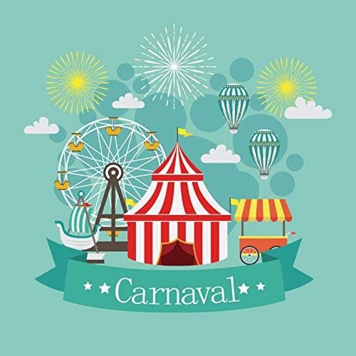 Yeele Telón de fondo de fotos de carnaval de 10 x 10 pies, parque de atracciones, rueda de la fortuna, fondo de fuegos artificiales de circo para