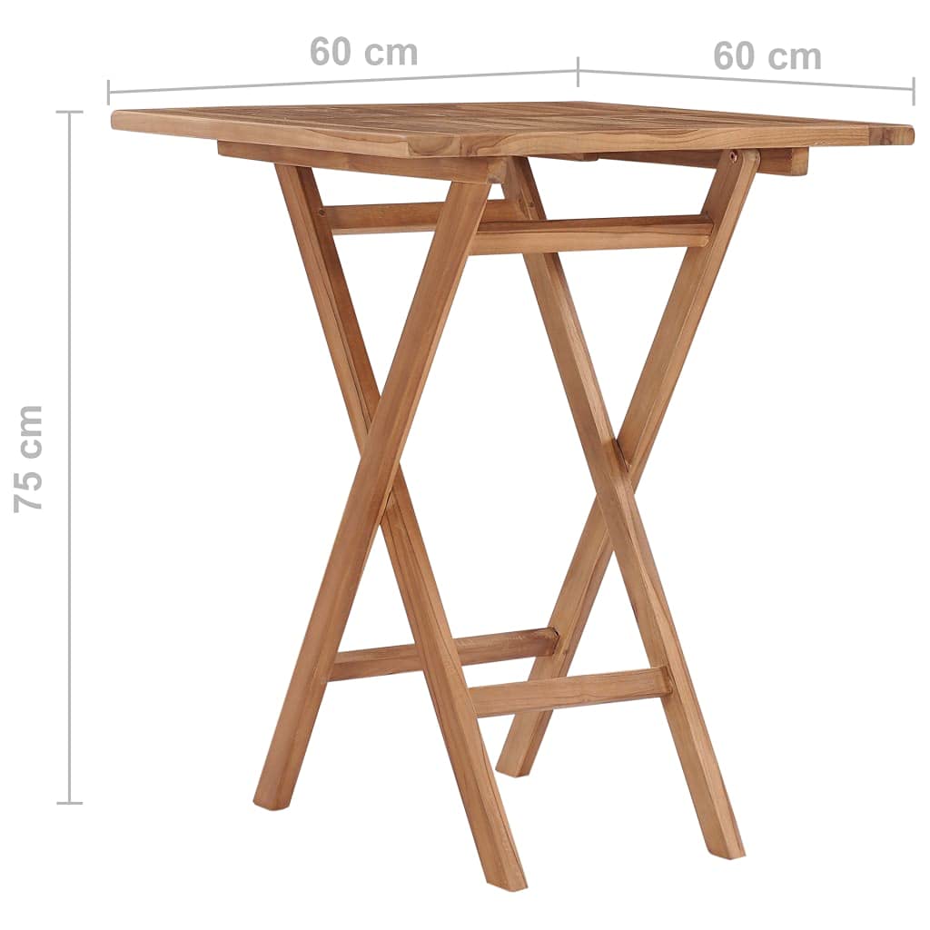 Generico Tavolo da Giardino Pieghevole 60x60x75 cm in Massello di Teak,Mobili,Mobili da Giardino,Tavoli da giardino-48994