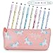 Produktbild Einhorn Stifte für Mädchen Schule Geschenk Geburtstagsgeschenk, Aperil Cute Unicorn Stifte Set Kugelschreiber schreiben glatte schwarze Tinte Federmäppchen für Kinder Mädchen, 10 Stück