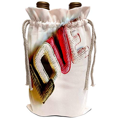3dRose Taiche - Acrylic Painting - Knitting - Love Letters Knitting Pattern - Wine Bag (wbg_309615_1)