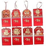 Parliky 8個年用 福字掛けカレンダー 手撕式デザイン 中華風 壁掛けカレン