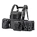 YAKEDA Tactical Training Vest with PALS System - Adjustable Straps Quick-Release Buckle for Hunting (US, Alpha, One Size, Regular, Regular, BK)