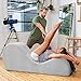 Avana Sleek Chaise Lounge for Yoga - Made in The USA - Great for Stretching, Relaxation, Exercise & More, 60D x 18W x 26H Inch, Light Grey