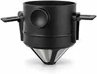 Mini Filtro Coador Reutilizável Para Café e Chá, Coador Portátil Dobrável com Malha em Aço Inoxidável, Filtro Individual Sem Papel, Compacto Para Casa, Viagem, Camping e Escritório