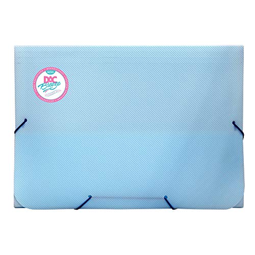 Pasta Sanfonada Plastica A4 12 divisões Breeze Azul Pastel, Dac, 811PPAZ, Azul