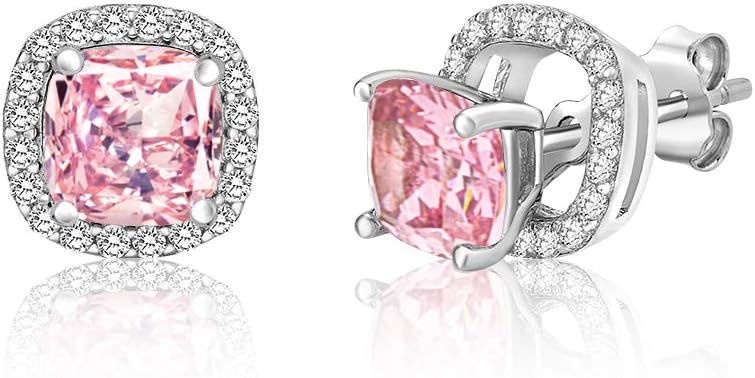 MASSETE Sterling Silver 925 Halo Stud Post Earrings with Removeable Jacket