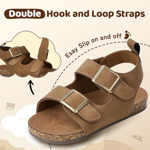 Image of ZVC little Kids Toddler Sandals for Boys & Girls with Adjustable Hook-and-Loop Straps, Lightweight Open-Toe Design for Beach, and Casual Play