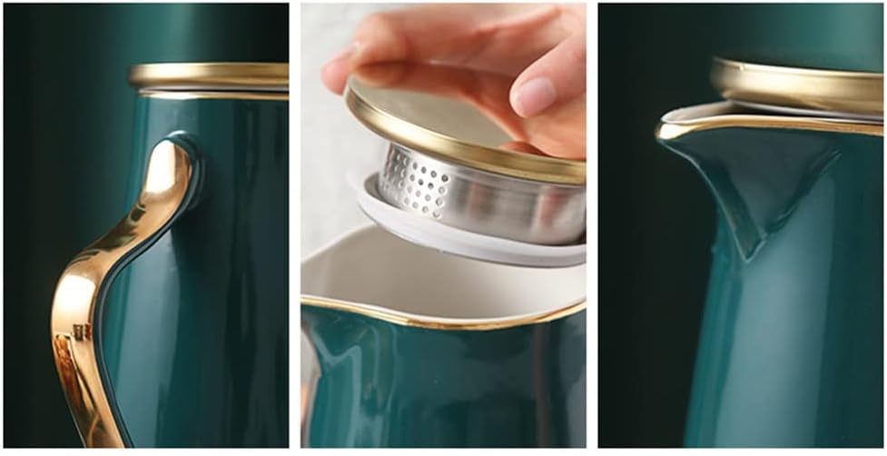 Nordic Ceramic Cup Set Tea Cup Holder Kettle Set Home Drinking Cup Home Living Room (Color : A, Size