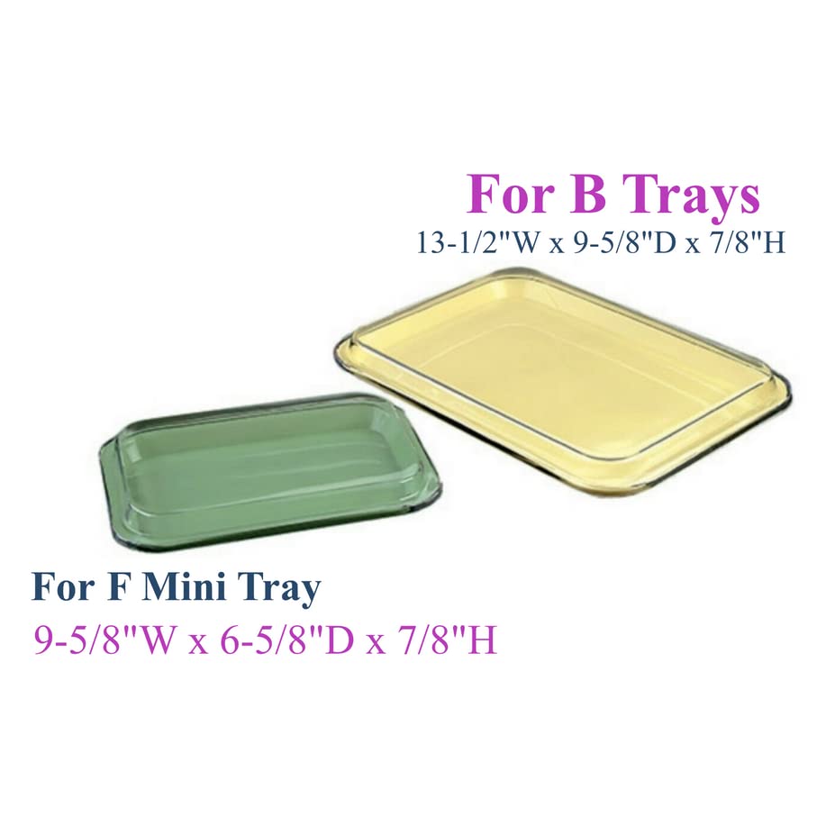 AmeriCan Goods 4/Pcs Clear Dental Procedure Set Up Flat Trays Cover Size B & F for Dental Procedure Tray (B)