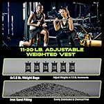 Adjustable Weighted Vest for Women Men, 4-10lb 11-20lb 20-32lb Weight Vest with 6 Ironsand Bags, Running Vest with Reflective Strips Adjustable Buckle Straps for Walking Strength Training - Image 5