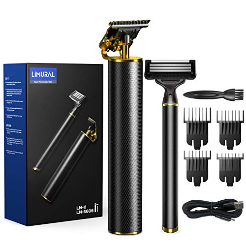 Limural Hair Trimmer for Men + Mens Razor , Liners for Men Clipper with 4 Guide Comb , Zero Gapped Trimmer for Barber & Stylist , Cordless RechargeableÂ Beard Trimmer