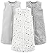 Produktbild Simple Joys by Carter's 3-pack Cotton Sleeveless Sleepbag Wearable Blanket Sleepers Gray Stripes/Gray Animals/Green/White (0-3M)UK , 1 er-Pack