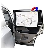 ggomaART Car Side Window Sun Shade - Universal Reversible Magnetic Curtain for Baby and Kids with Sun Protection Block Damage from Direct Bright Sunlight, and Heat - 1 Piece of Unicorn