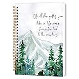 TWRVI Inspirational Mountain Spiral Notebook, Nature Lover Gifts College Ruled Notebook Journal for School Office Supplies, Woodland Adventure Journaling Notebooks 5.5'x8.3' 164 Pages