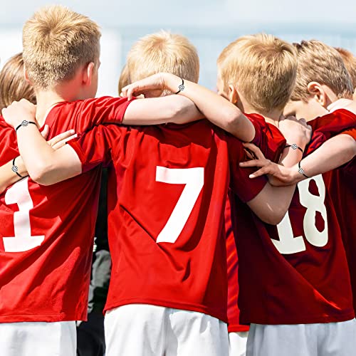 Jadive 20 Pieces Soccer Bracelets Bulk Adjustable Soccer Charm Bracelet Jewelry Silver Soccer Wax Rope Bracelet Graduation Gifts For Girl Teens Most Sport Team Players (Black) #TOP5