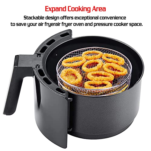 Air Fryer Accessories, Three Stackable Dehydrator Racks For Gowise Phillips Usa Cozyna Ninja Airfryer,Stainless Steel Air Fryer Rack Fit All 4.2Qt - 5.8Qt Air Fryer,Oven,Air Flow Racks,Press Cooker #TOP3