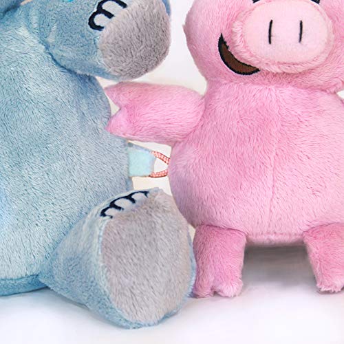 Image of YOTTOY Mo Willems Collection | Pair of Elephant & Piggie Soft Stuffed Animal Plush Toys - 7 inch & 5 inch Sitting