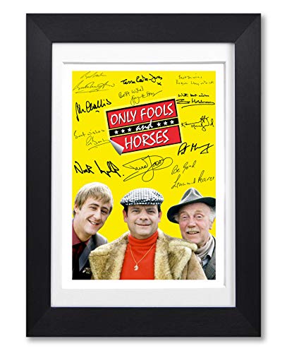 Only Fools and Horses Cast Signed Autograph A4 Poster Photo Print Photograph Picture TV Show Series Gift David Jason Nicholas Lyndhurst (A4 BLACK FRAMED & MOUNTED)