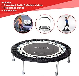 Maximus Pro Gym Rebounder Mini Trampoline with Handle bar. Includes 2 x Awesome