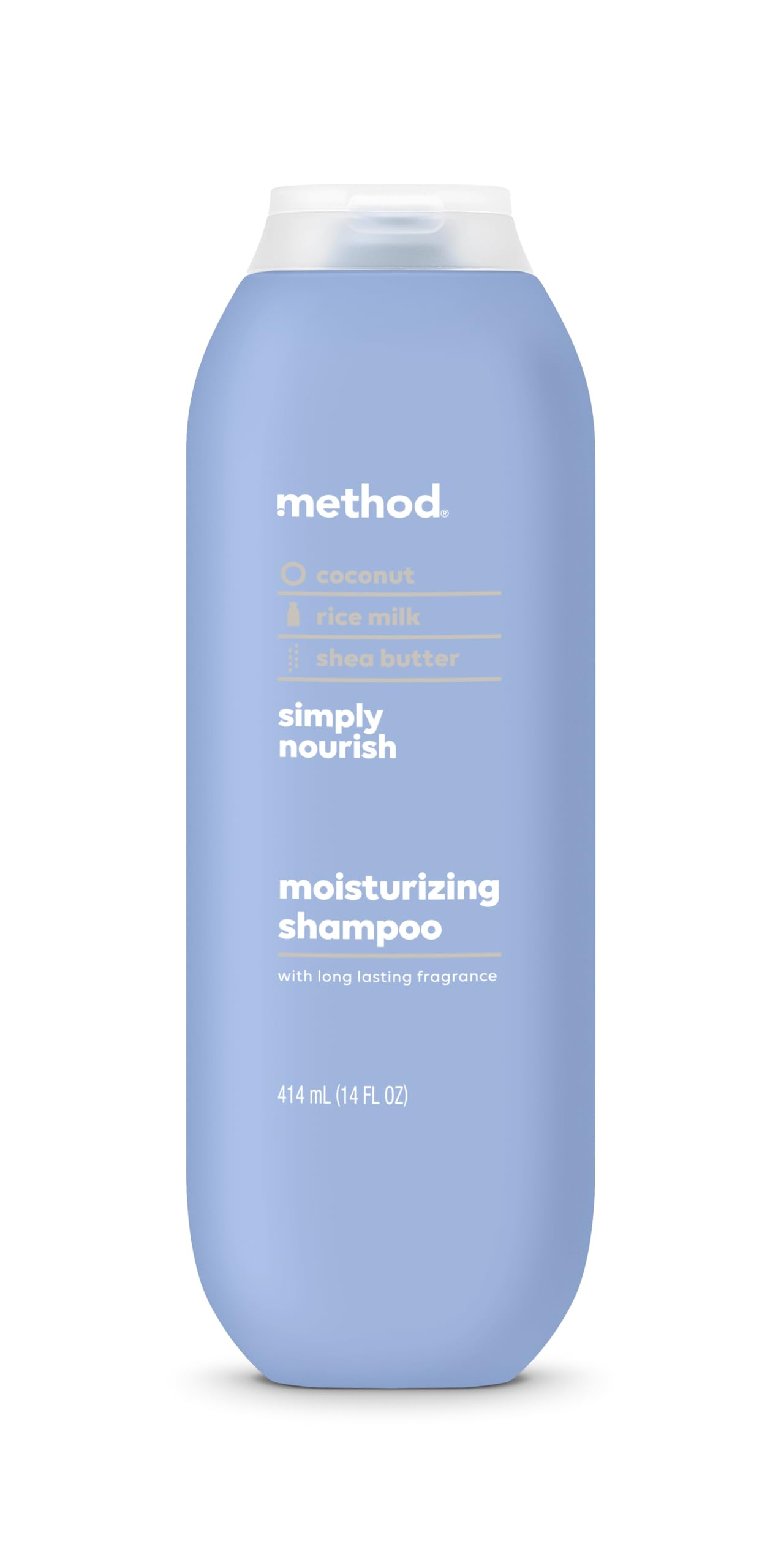 Method Moisturizing Shampoo, Simply Nourish with Shea Butter, Coconut, and Rice Milk Scent Notes, Paraben and Sulfate Free, 14 oz (Pack of 1)Method Moisturizing Shampoo, Simply Nourish…