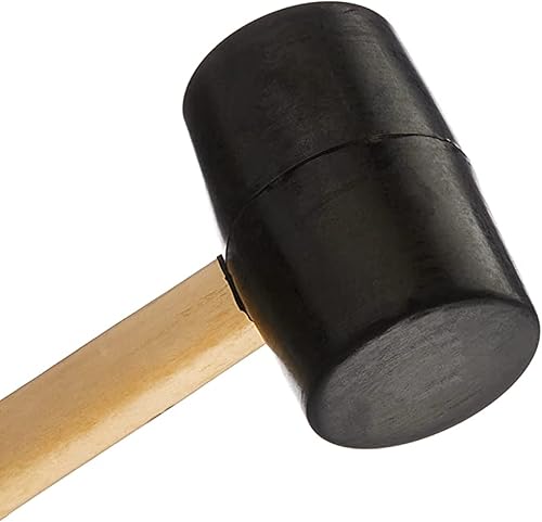 Miniatura 5 de Martillo de goma, cabeza de martillo de goma ecológica duradera, goma para suelos con mango de madera maciza de fibra de vidrio, martillo de goma