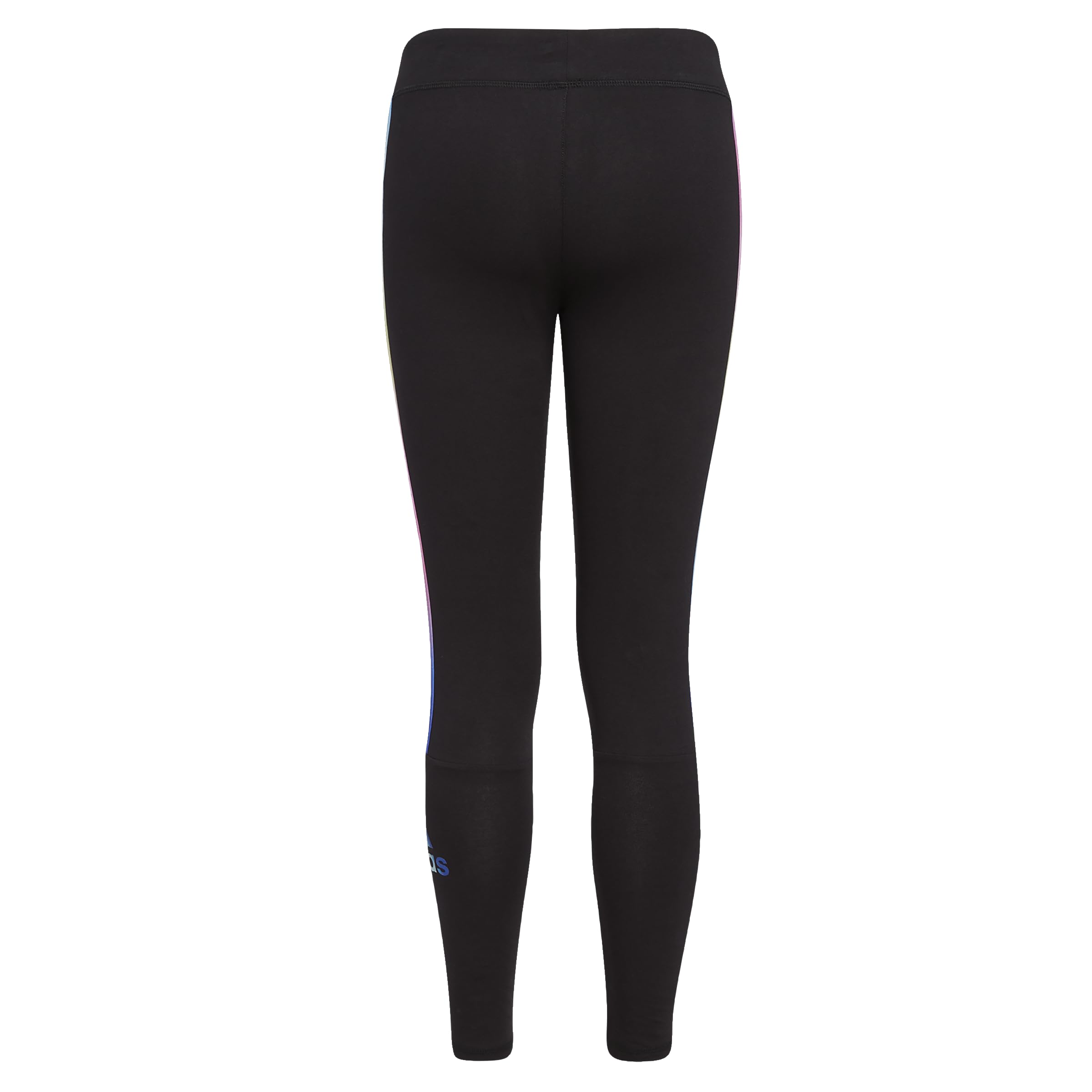 adidas Girls' Active Sports Athletic Legging Tight, Black with Multicolor, Large (14)
