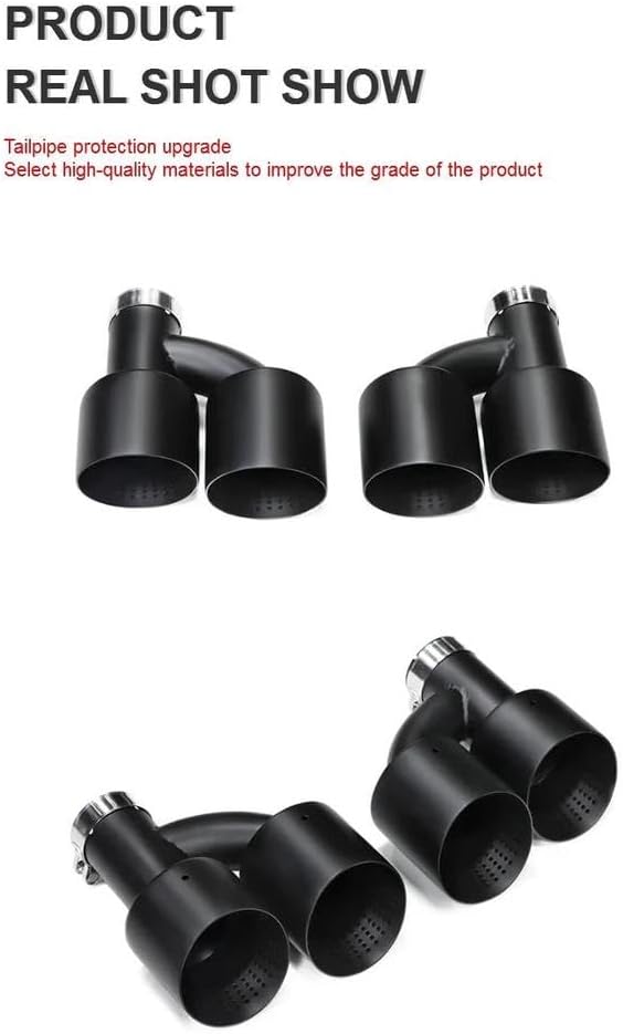 Spare Parts 1 Pair Quad Matte Stainless Steel Car Muffler Tip Exhaust Tip System Pipe Exhaust Tip 60MM 63mm For GTI MK7 Golf7(101MM)