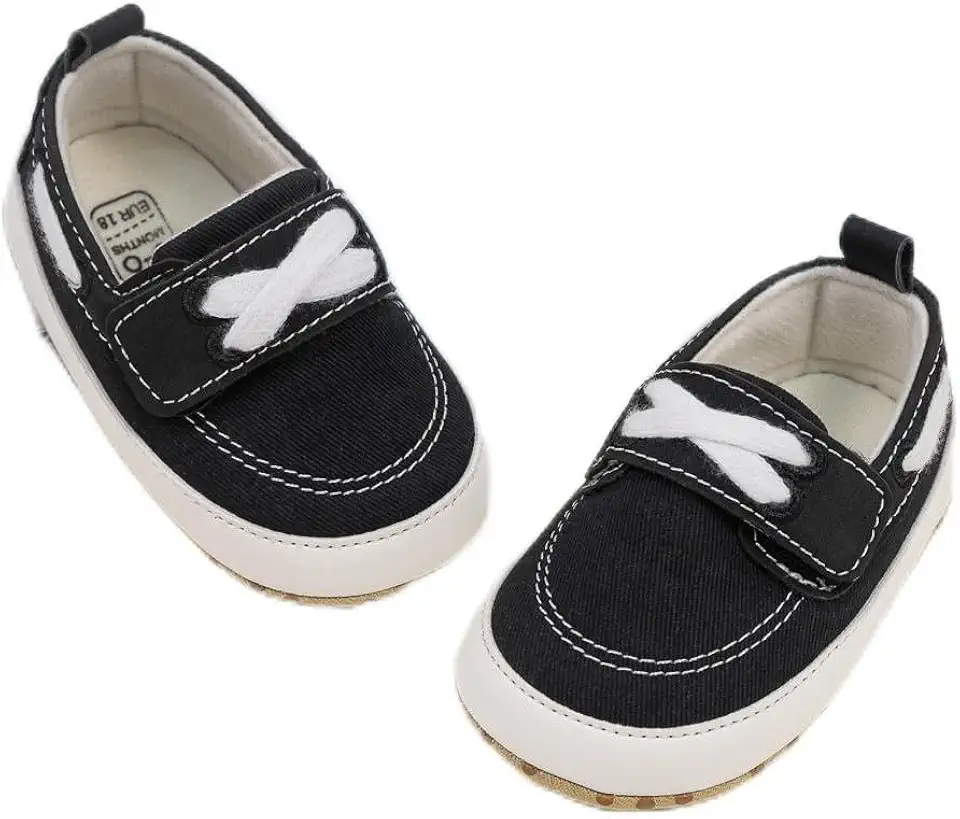 Tênis infantil de lona para bebês meninos e meninas para berço leve sem cadarço