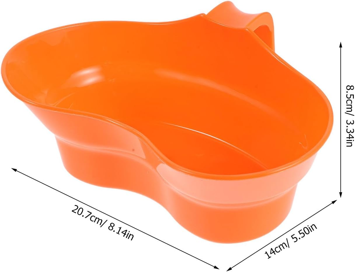 Bedridden Patient Wash Mug with Handle, Orange Plastic Cup