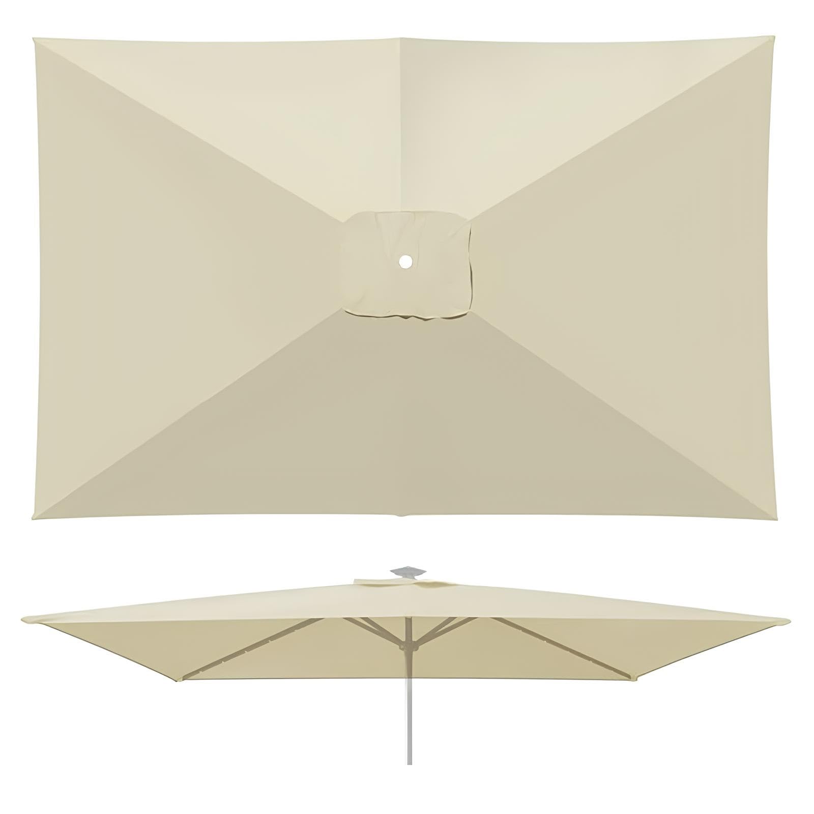 Generico Telo Di Ricambio Per Ombrellone Rettangolare 4/6/8 Stecche 200x200cm 200x300cm Copertura Per Ombrellone Tessuto Di Sostituzione Parasole Da Giardino
