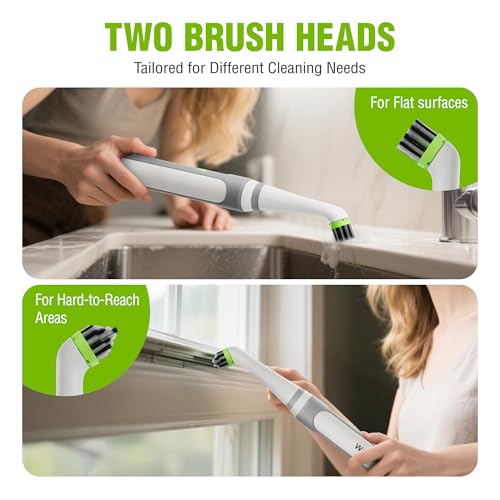 WORKPRO Cordless Grout Brush Set, 5500RPM Power Scrubber, IPX6 Waterproof Electric Scrubber with Type-C Charging Cable and Replaceable Brush Heads for Cleaning Grout, Tiles, Grime, and Crevices - Image 3