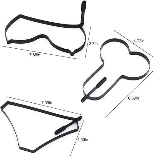 Miniatura 2 de Divertidos anillos de cocción de huevos fritos, antiadherente de acero inoxidable, dispensador de masa para panqueques, moldeador de moldes fritos