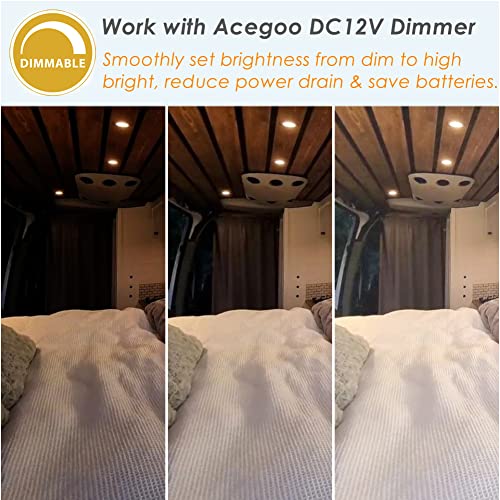 Acegoo X-12V-CL-SM Rv Boat Led Ceiling Light Surface Mount 12V Puck Light thumb #4