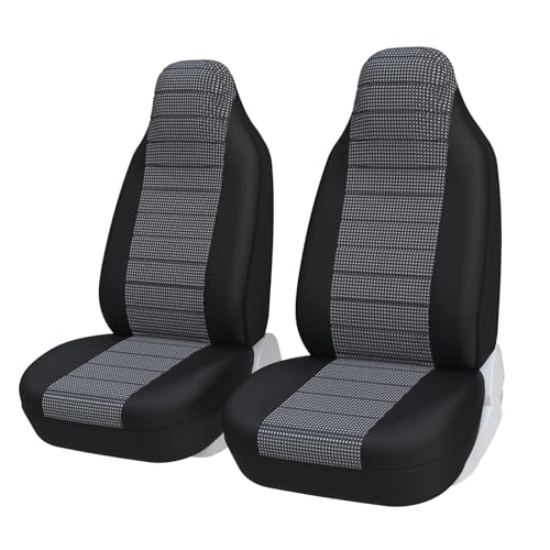 TOYOUN Coprisedili Anteriori Universali in Tessuto Con Schienale Alto - Protezione per Seggiolino per La Maggior Parte delle Auto, Van, SUV - Grigio