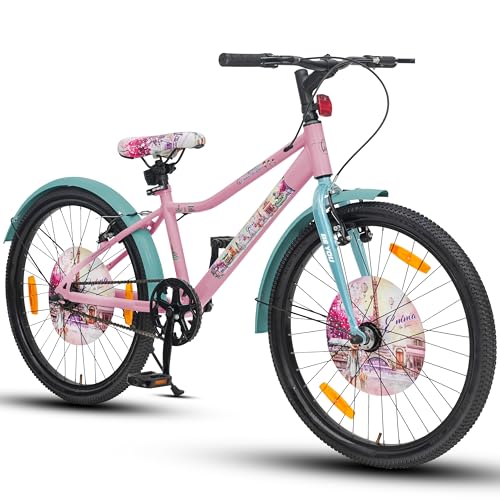 Image of Emma Cycle for Kids 10 to 15 Years Girls (Baby Pink /Sea Green, 24T)