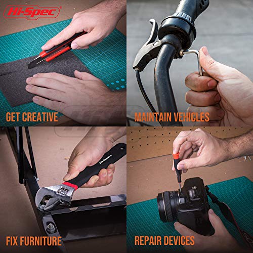 Image of Hi-Spec 49pc Complete Home Tool Kit Set in a Portable Toolbox Case. Essential Household Repair Tools for DIY in The Apartment, Office and College