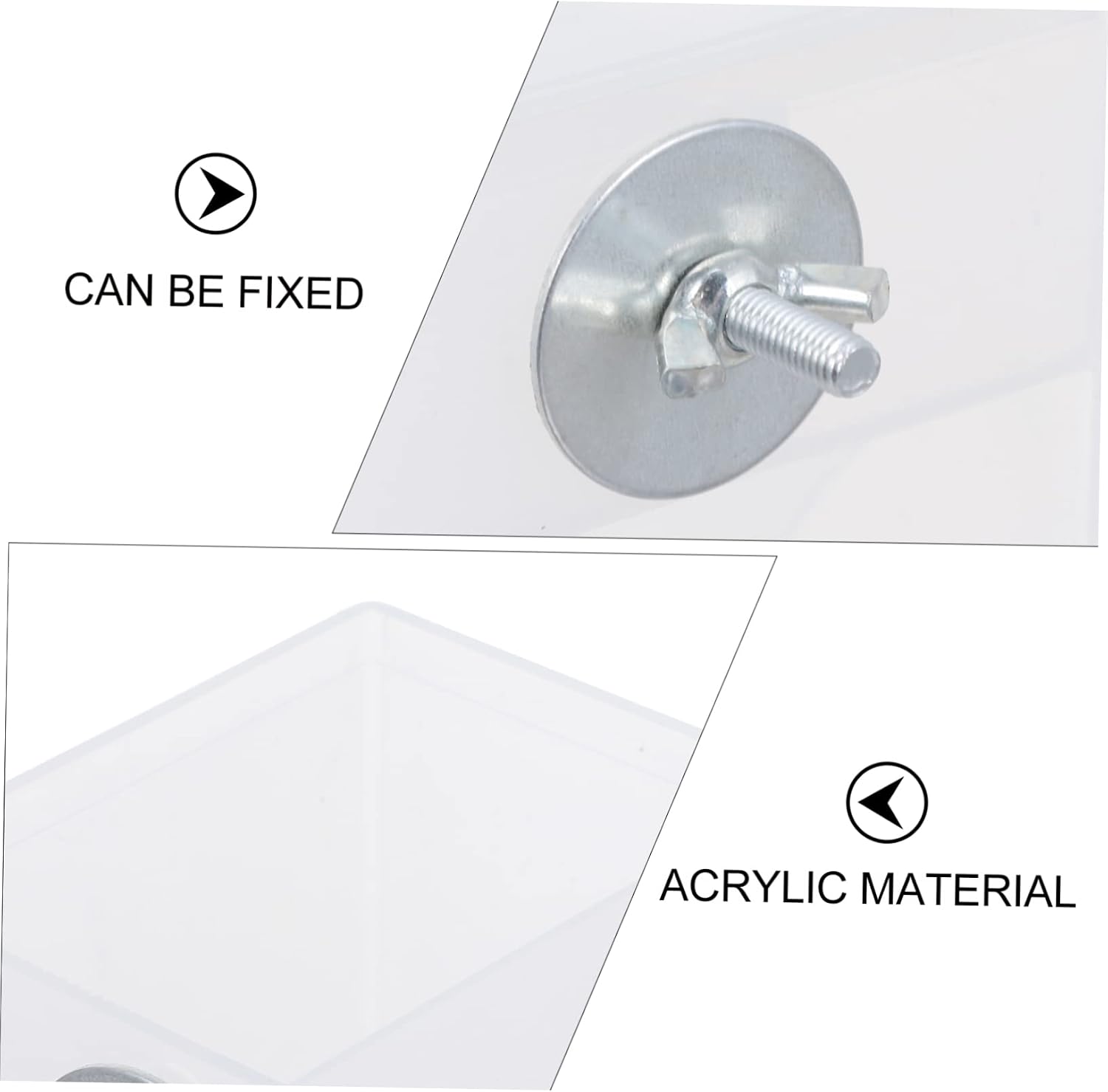 HEMOTON 2Pcs Automatic Bird Feeder Feeding Container Capacity Spill Bird Food Box for Parrots Finches Larks Transparent Design image 2