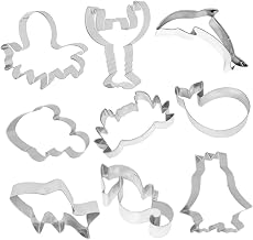 Luxshiny Conjunto De 9 Peças De Animais Marinhos Cortadores De Metal Para Biscoitos De Chocolate Cortador De Sanduíche Molde De Cozimento Para Biscoitos De Animais Marinhos Biscoitos De