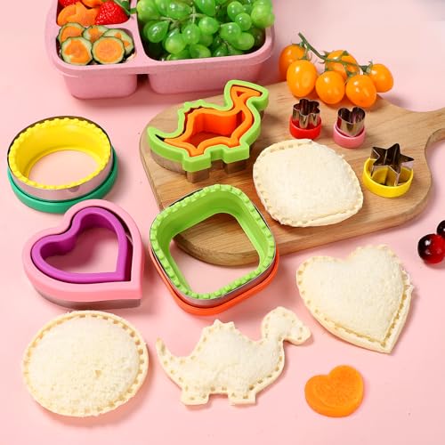laxizar 8 Pack Sandwich Cutters Cookie Cutters Sandwich Maker Bread Maker Lunchbox 16 pcs Cookie Cutters