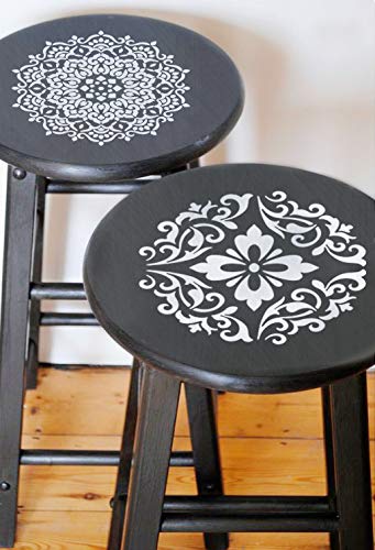 Michiko 6 Pack (6X6 Inch) Reusable Painting Drawing Stencils, Stencils For Painting On Wood, Large Wall Floor Tile Wood Fabric Art Kids Stencils, Mandala Moroccan Artistic Stencil #TOP5