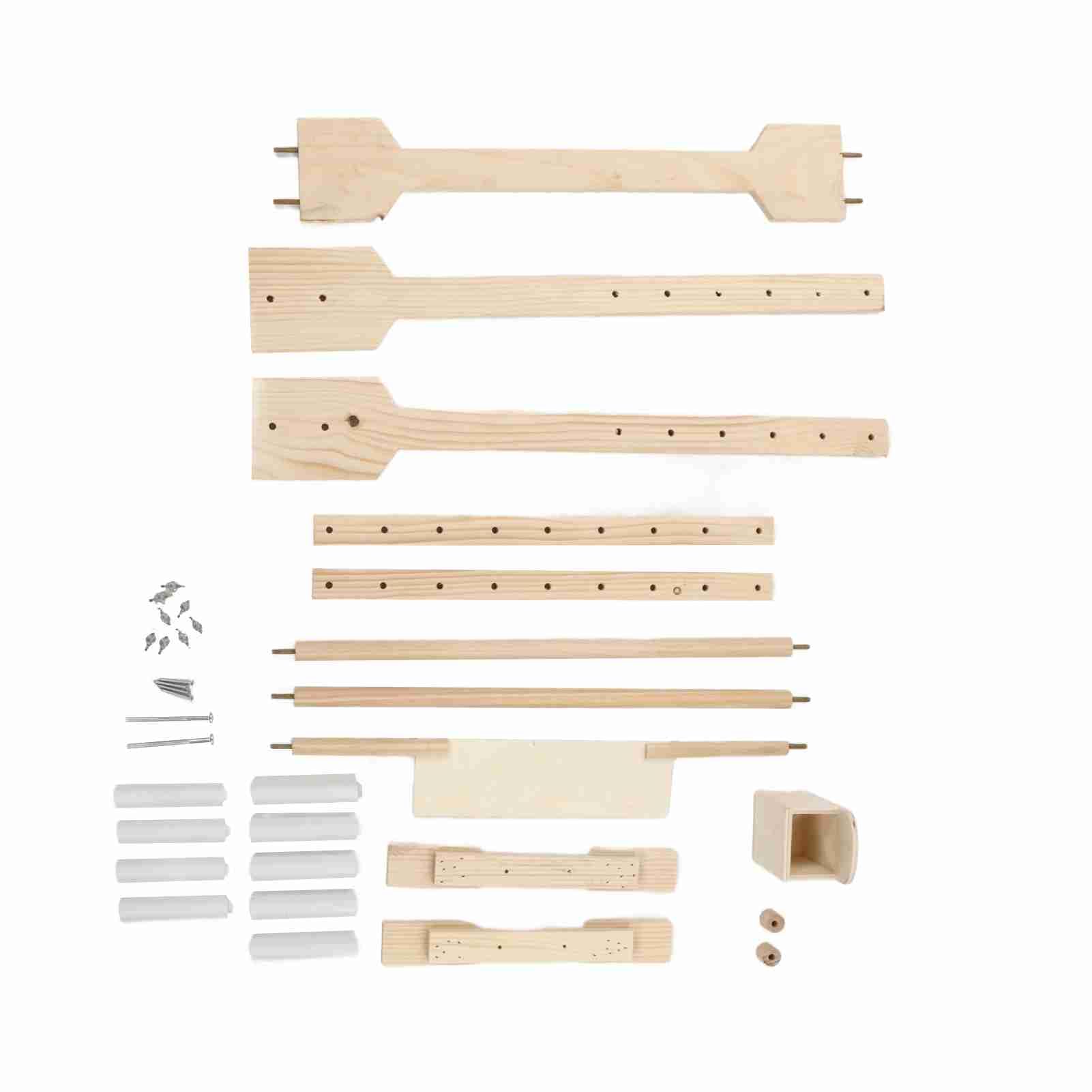 Wooden Pine Cross Stitch Frame Floor Stand, 9CT Tapestry Hoop with 5 Height Levels, Stable Hand or Leg Frame, 360 Degree Swivel Top, Adjustable for Larger Projects