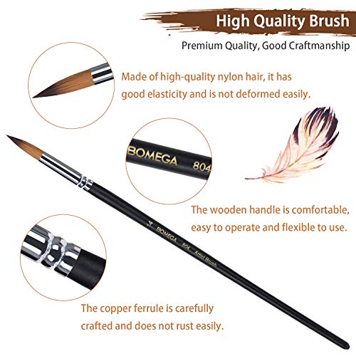 Round Watercolor Paint Brushes - 9Pcs Nylon Round Pointed Tip Paintbrushes Set, Artist Paint Brushes For Acrylic Painting Watercolor, Oil Painting, Ink, Gouache Tempera #TOP2