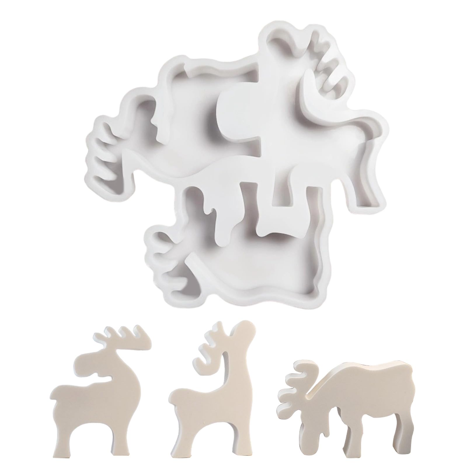 LIUZIKUN Christmas Reindeer Resin Silicone For Epoxy Resin, Candle, Baking, Chocolate, Fondant, Plaster Decoration