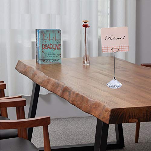 Image of LONGWIN Memo Clip Lovely Dimond Shape Place Card Wedding Table Number Holders (2pcs) - Clear