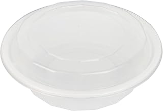 Asporto 16 Ounce To Go Boxes 100 Microwavable Take Out Food Containers - Clear Plastic Lids Included Do Not Contain BPA White Plastic Catering Food Containers Disposable Round