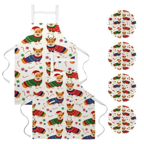 Tablier de serveuse Corgi pour restaurant et pâtisserie à la maison