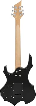 Rosewood Fingerboard Electric Guitar,Electric Guitar Beginner Kits,Novice Flame Shaped Electric Guitar,with Power Cord/Strap/Bag,Right Handed Electric Guitar for Adults & Teens (Black)