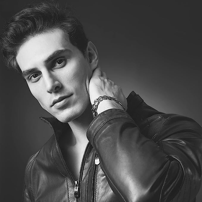 Men’s Link Bracelet Collection – Stainless Steel, Black & Silver Variations, Bracelet & Necklace Sets, 8.3–9" Length, Gift Ready - Image 8